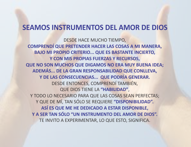 Seamos instrumentos del amor de Dios